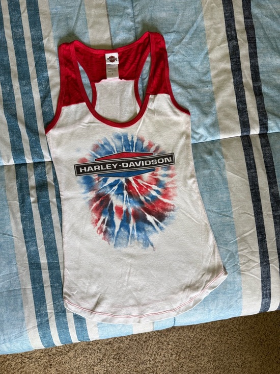 Harley-Davidson Tops - Harley-Davidson Red & White Racerback Tank Top